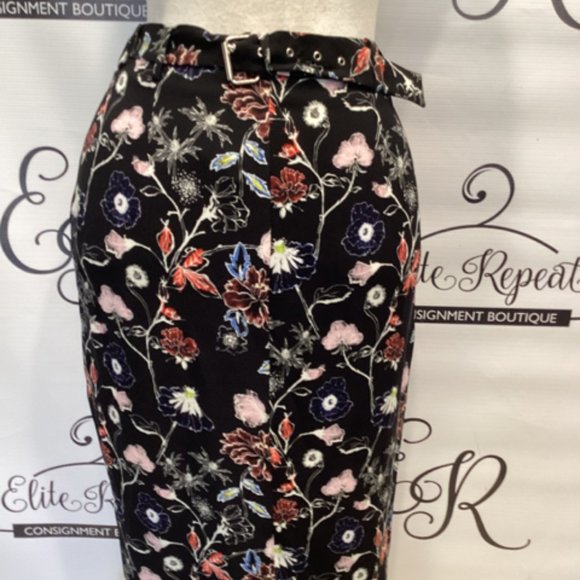 NWT A.L.C. Sz 6 Belted Floral Pencill Skirt - Picture 1 of 5